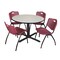 Cain Cain Round Table & Chair Set, Wood, Metal, Plastic Top, Maple TB48RNDPL47BY - alternate 1